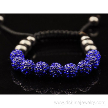 10mm Shamballa Bead Jewelry With Crystal Pave Beads Bracelet